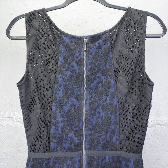 Moulinette Soeurs Larkin Dress 4 Sleeveless Black Lace Navy Sequin Anthropologie - Picture 7 of 15